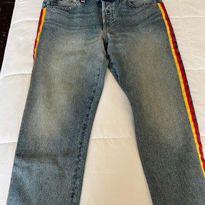 Polo Ralph Lauren Jeans Women Cropped Rainbow Strap Trims